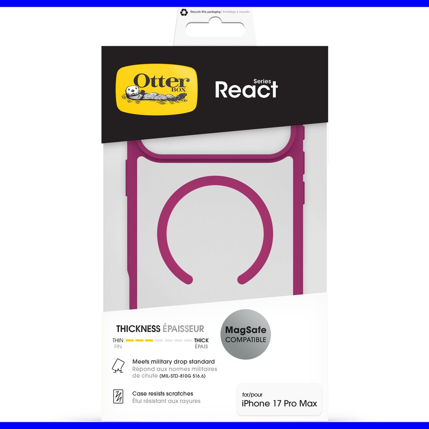 OtterBox React MagSafe clear case for iPhone 17 Pro Max (British brand)
