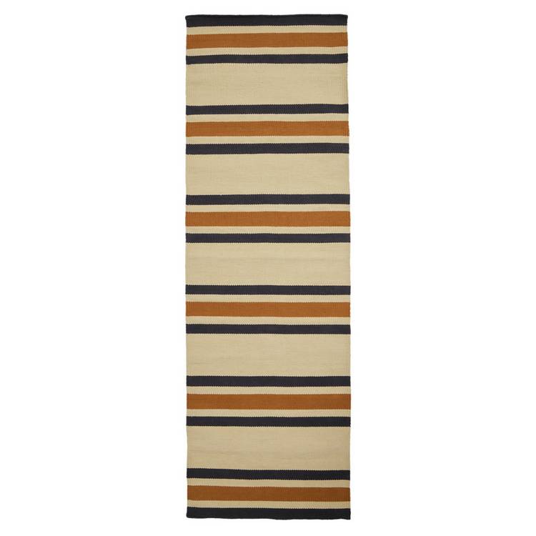 Habitat stripe charcoal flatweave runner 66x200cm, UK version