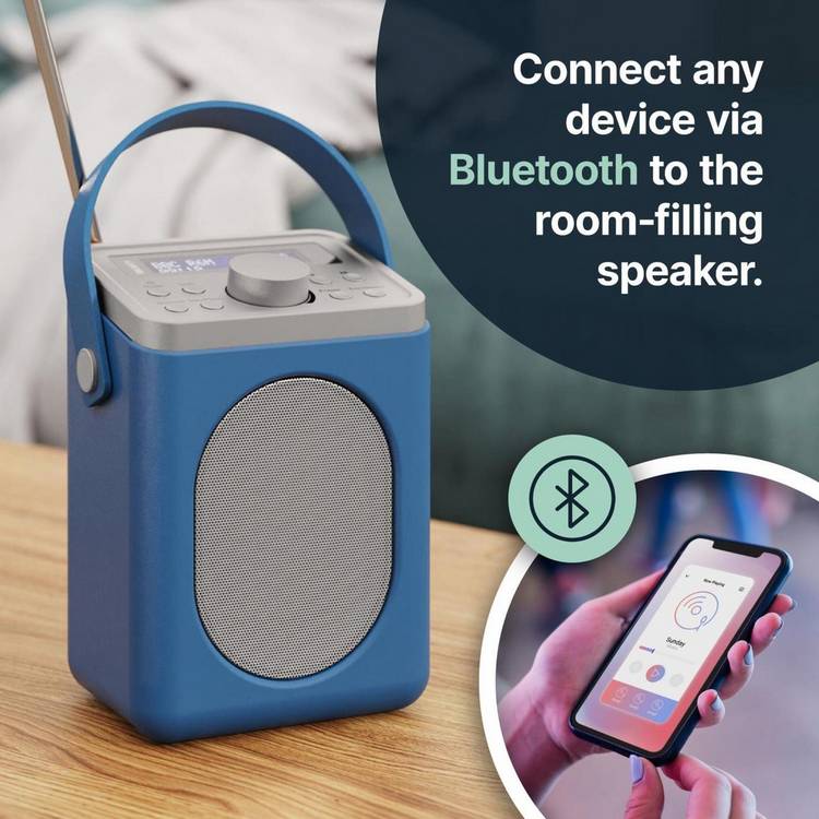 Majority Little Shelford portable DAB/FM radio blue grey, UK version