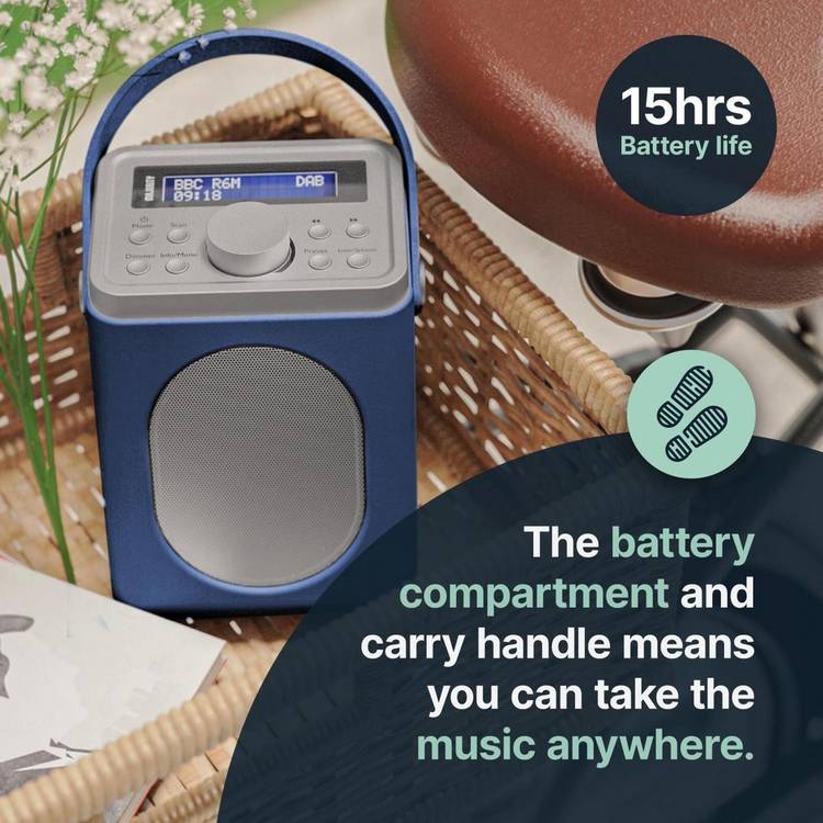 Majority Little Shelford portable DAB/FM radio blue grey, UK version
