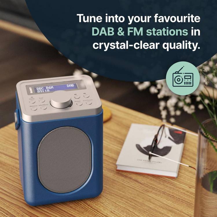 Majority Little Shelford portable DAB/FM radio blue grey, UK version