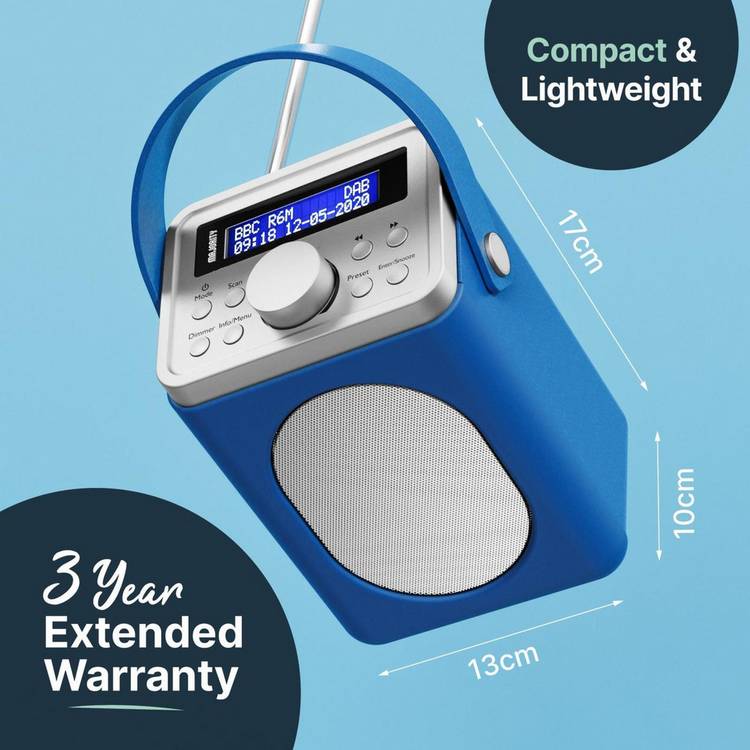 Majority Little Shelford portable DAB/FM radio blue grey, UK version