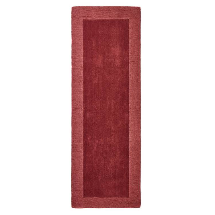 Habitat burgundy wool runner with border 66x200cm - British product