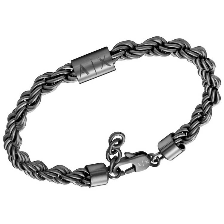 Armani Exchange gunmetal chain bracelet 19.5cm, imported from the UK