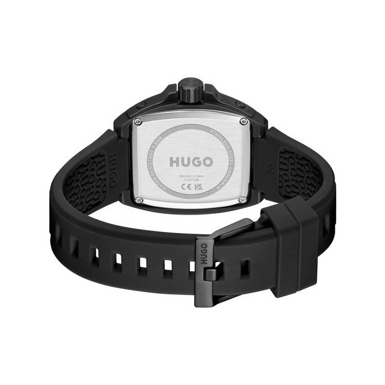 HUGO Icon men's watch black silicone strap 40mm, UK version
