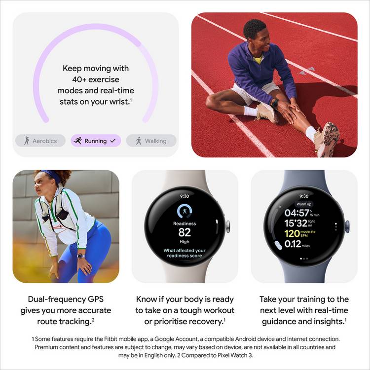 Google Pixel Watch 4 41mm Wi-Fi smartwatch Iris (British brand)