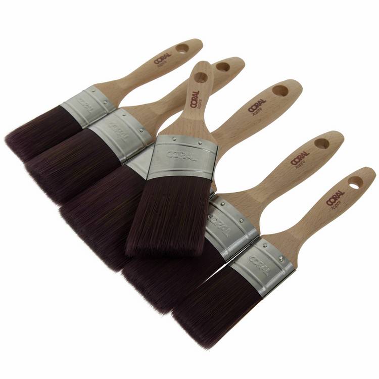 Coral Aspire oval paint brush set 6 pieces (British brand)