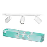 Philips bathroom spotlight 3-light metal white - British product