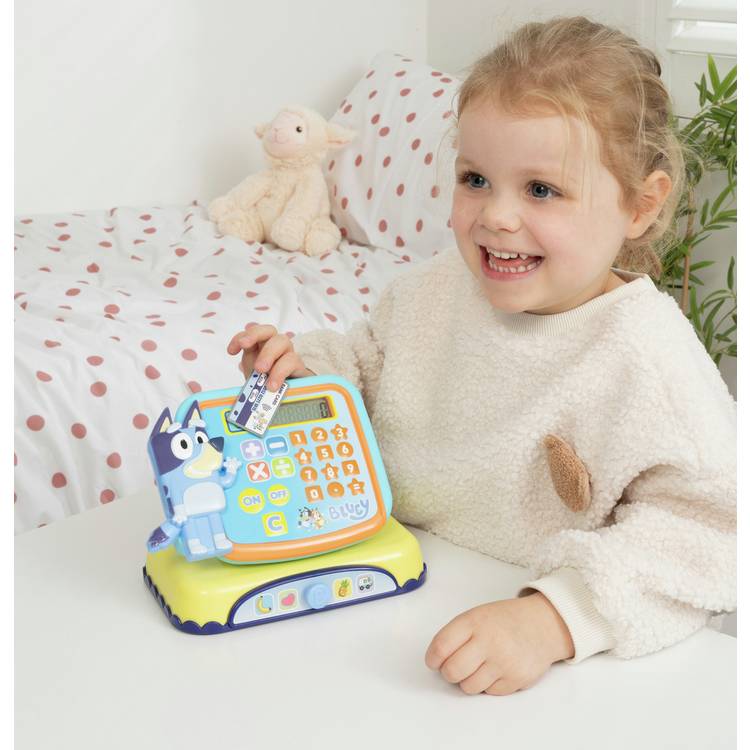 Bluey Cash Checkout toy with calculator, UK version
