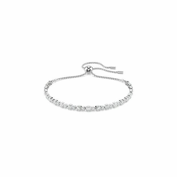 Swarovski rhodium plated crystal tennis bracelet 24cm (British brand)