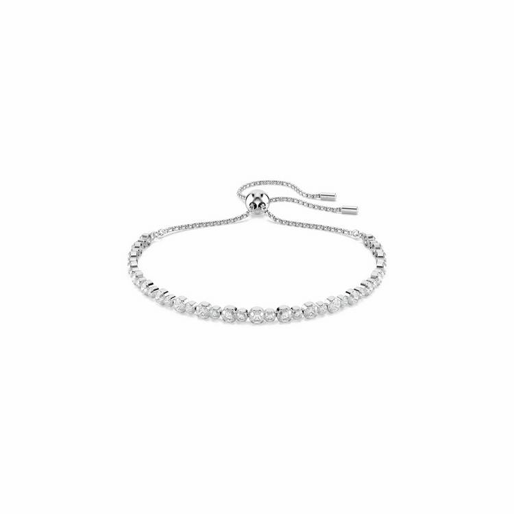 Swarovski rhodium plated crystal tennis bracelet 24cm (British brand)
