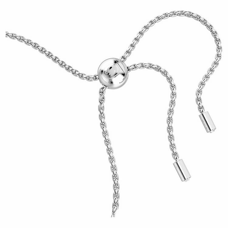 Swarovski rhodium plated crystal tennis bracelet 24cm (British brand)