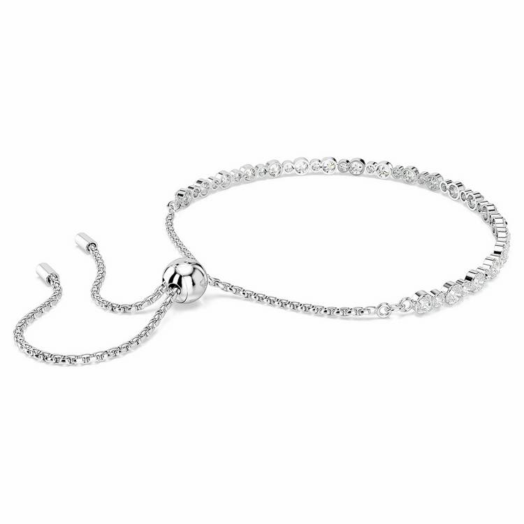 Swarovski rhodium plated crystal tennis bracelet 24cm (British brand)
