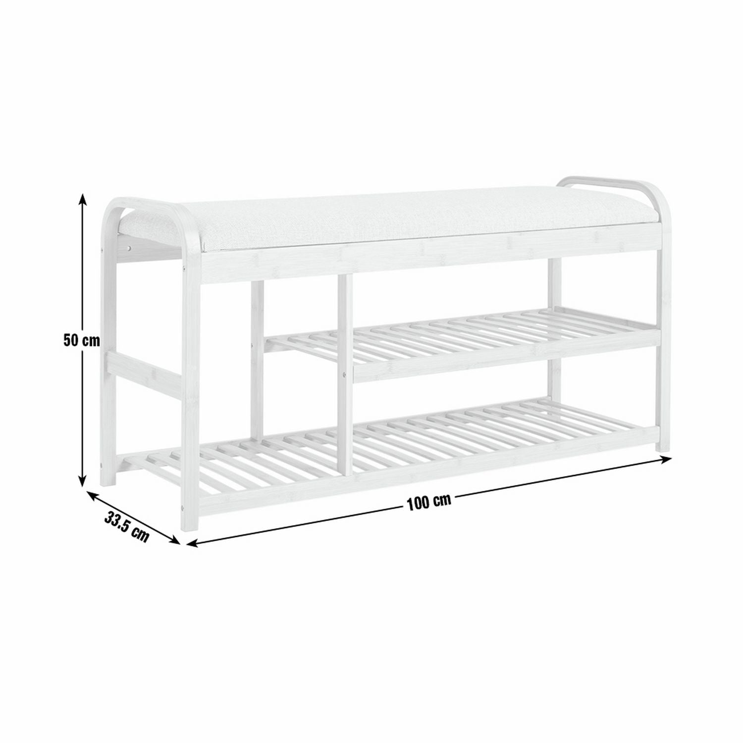Habitat Apia natural shoe bench with cushioned seat (British brand)
