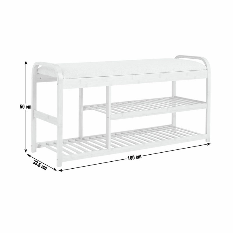 Habitat Apia natural shoe bench with cushioned seat (British brand)
