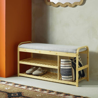 Argos Habitat Apia 2 Shelves Shoe Bench - Natural- Buy online at McGrocer