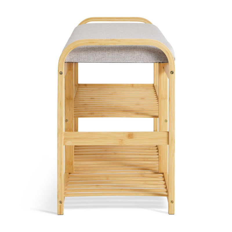 Habitat Apia natural shoe bench with cushioned seat (British brand)