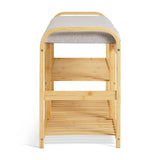 Habitat Apia natural shoe bench with cushioned seat (British brand)