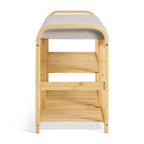 Habitat Apia natural shoe bench with cushioned seat (British brand)