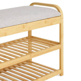Habitat Apia natural shoe bench with cushioned seat (British brand)