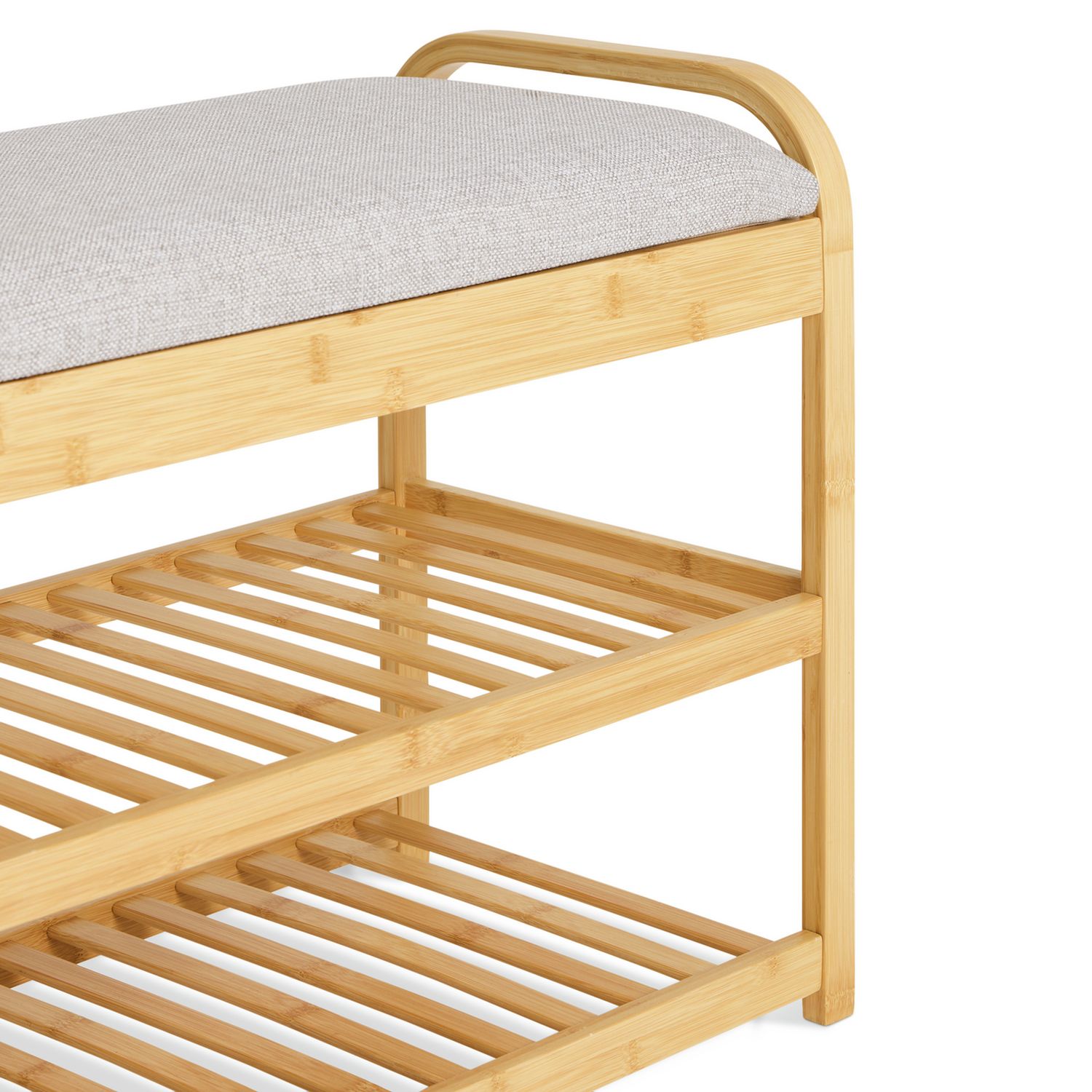 Habitat Apia natural shoe bench with cushioned seat (British brand)