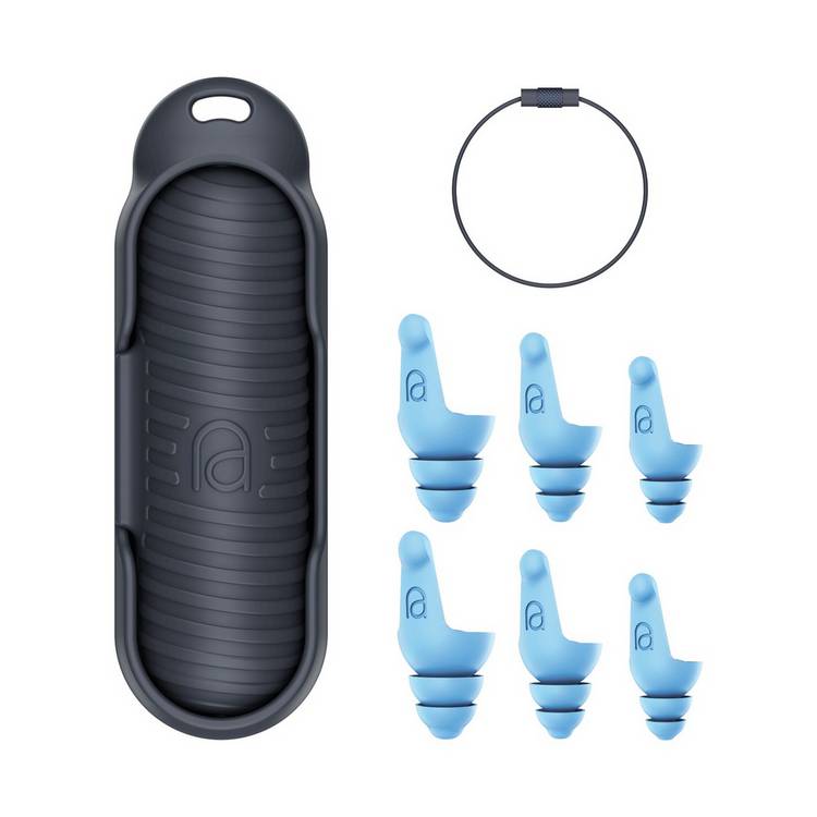 Mixx flight earplugs with silicone tips and travel case (British brand)
