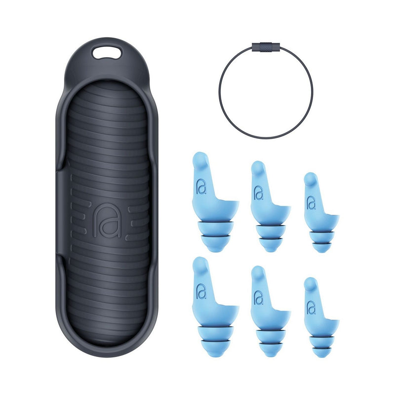 Mixx flight earplugs with silicone tips and travel case (British brand)