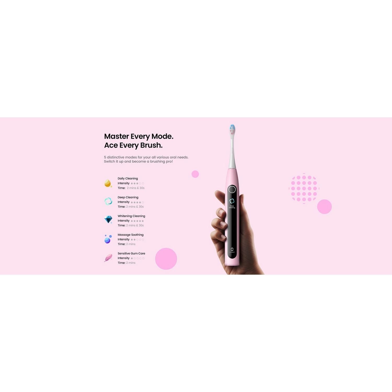 Oclean X Kids electric toothbrush set pink, UK version