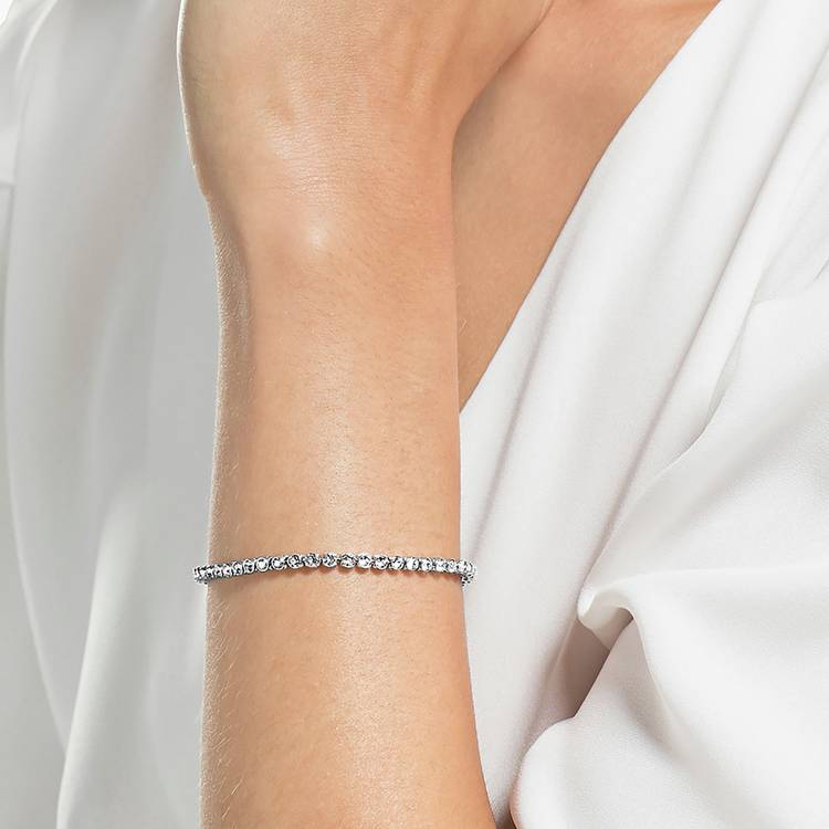Swarovski rhodium plated crystal Imber Emily tennis bracelet 18cm (British brand)