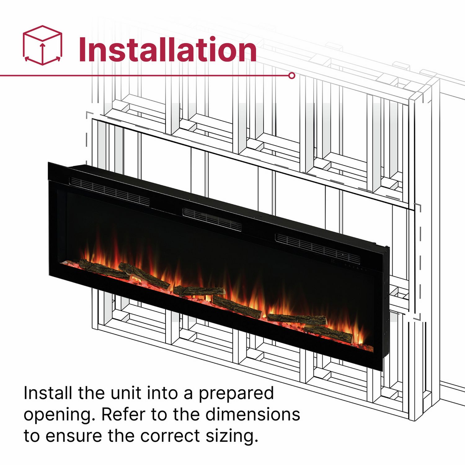Dimplex Sense 50 inch electric media wall fire 2kW - British product