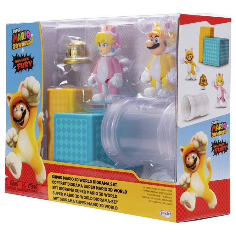 Super Mario 3D World diorama action figure set, imported from the UK
