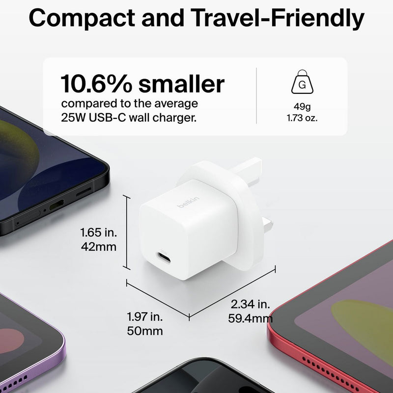 Belkin USB-C wall charger twin pack 25W - British product