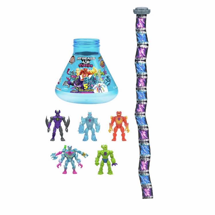 MrBeast Lab Fusion action figure pack with 5 figures (British brand)