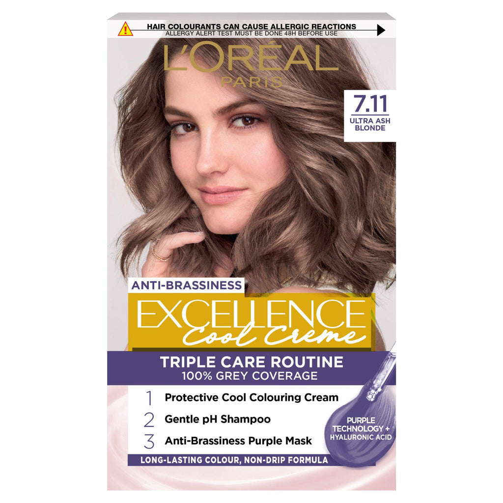 L'Oreal Paris Excellence Cool Crème Permanent Hair Dye Ultra Ash Blonde 7.11