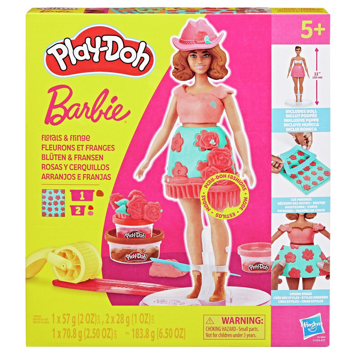 Play-Doh Barbie Florals & Fringe with 3 Tubs & Accessories