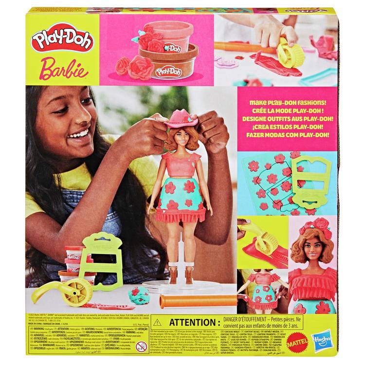 Play-Doh Barbie craft set Florals and Fringe with 3 tubs, imported from the UK
