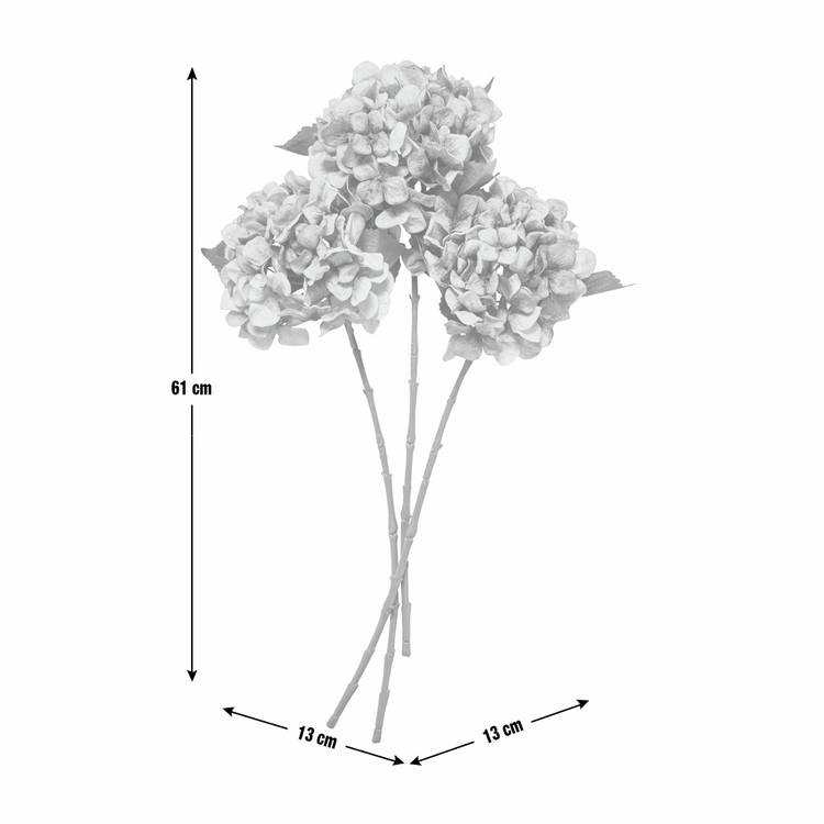 Argos Home artificial blue hydrangea stems 3 pack 61cm - British product