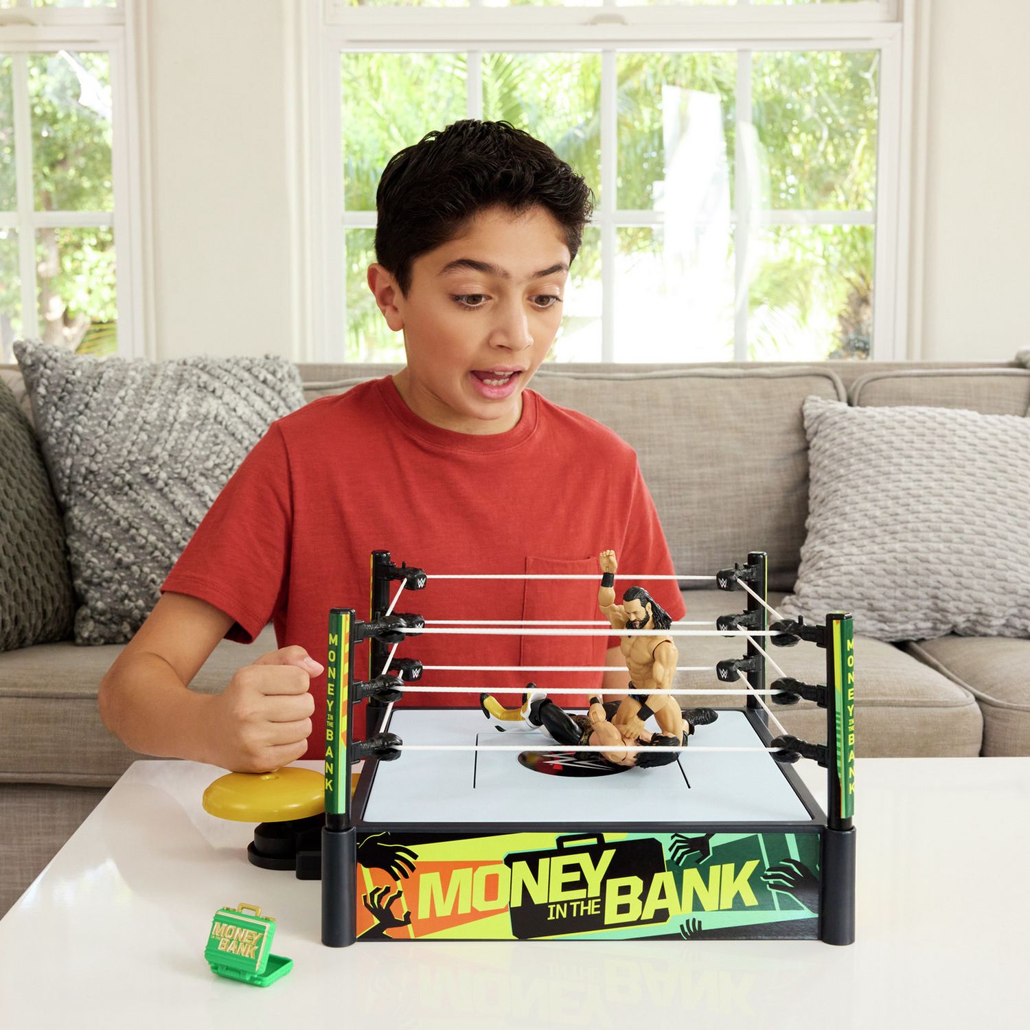 WWE Money In The Bank Cash-In Ring playset, imported from the UK