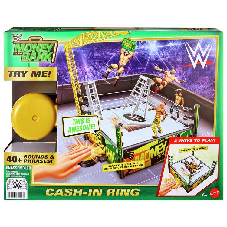 WWE Money In The Bank Cash-In Ring playset, imported from the UK