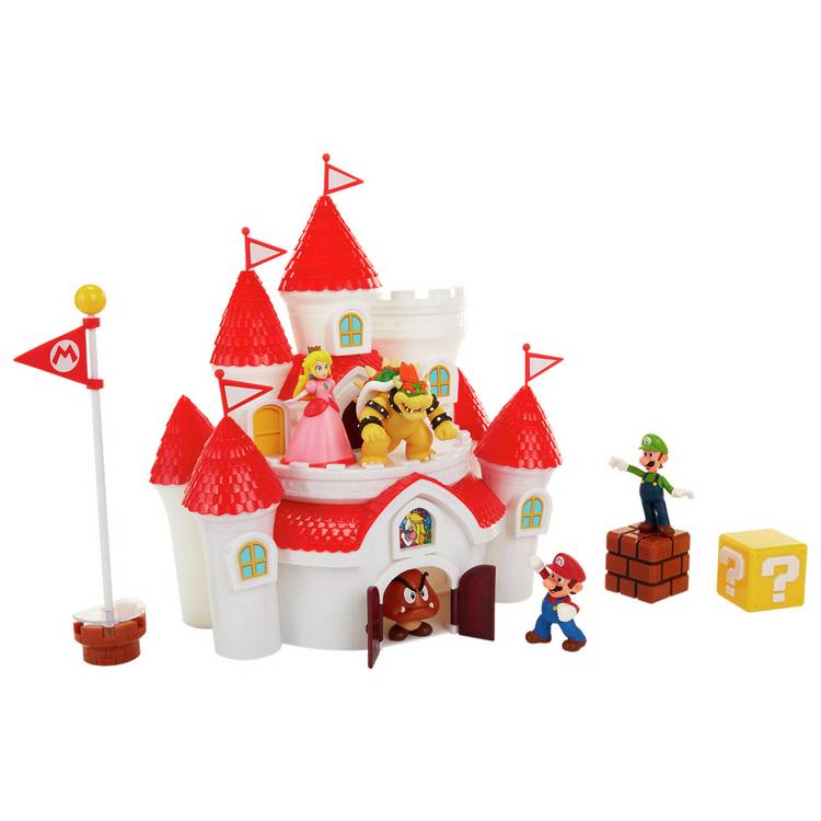 Super Mario Mushroom Kingdom figures playset with Bowser (British brand)