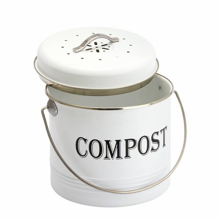 Argos Home white compost caddy 3.5 litre, UK version