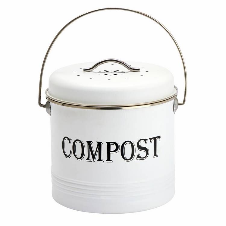 Argos Home white compost caddy 3.5 litre, UK version