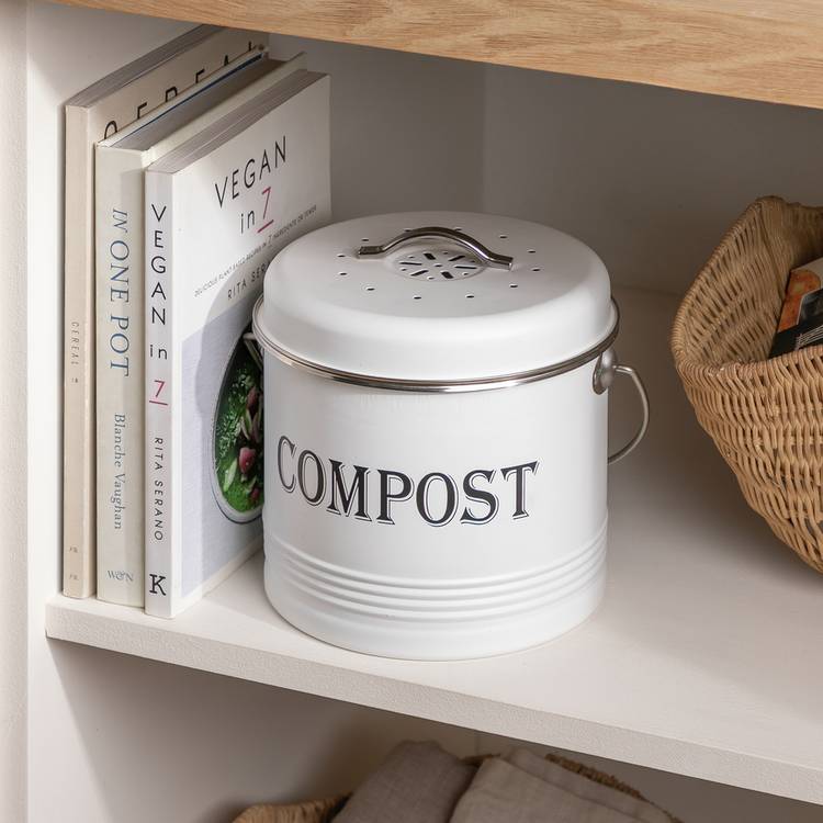 Argos Home white compost caddy 3.5 litre, UK version