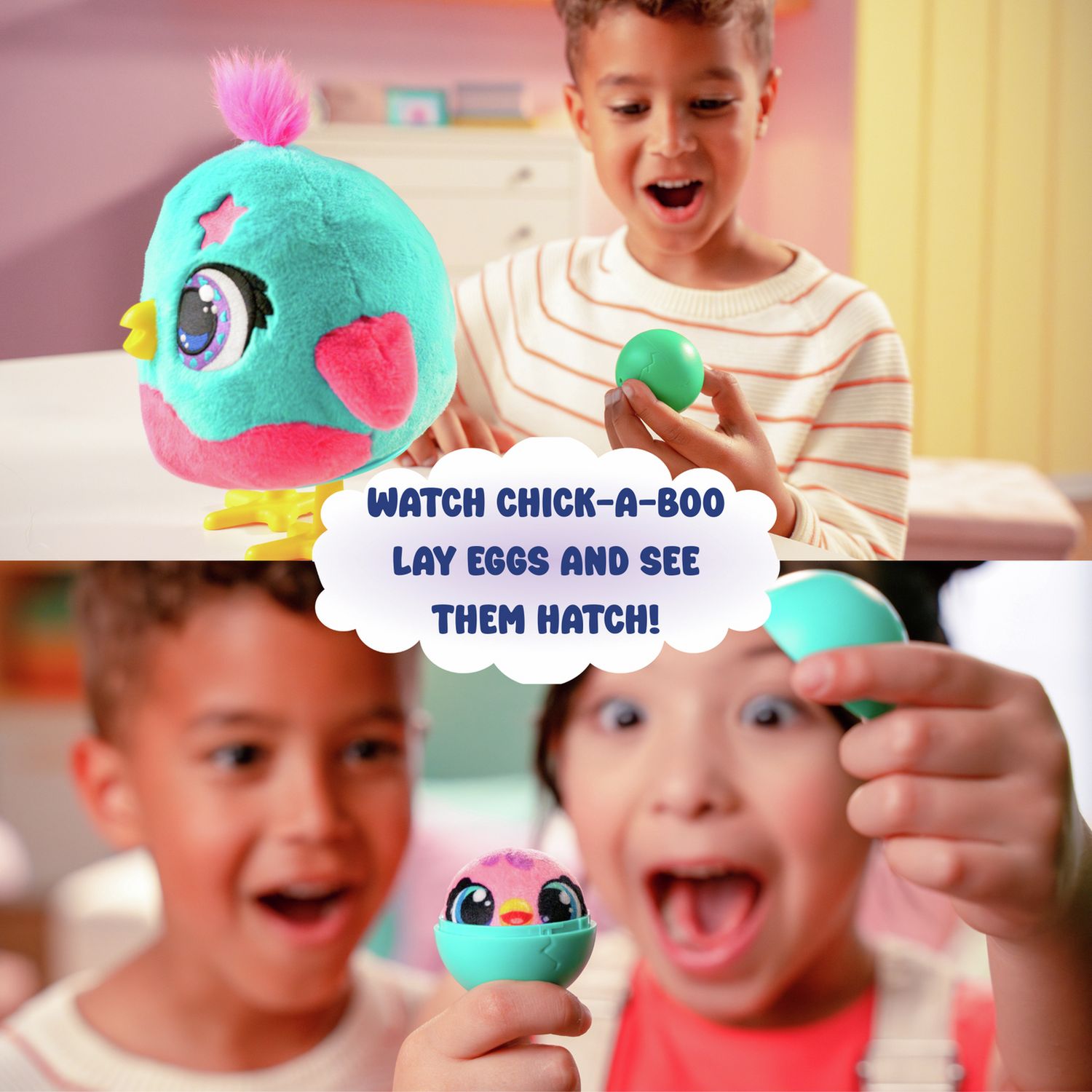 Funtasy Family Chick A Boo interactive plush toy - British product