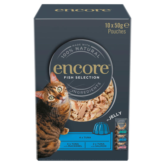 Encore Natural Wet Cat Food Fish Selection in Jelly 10x50g GOODS Sainsburys   