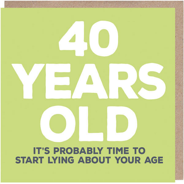 Paper Plane birthday card 40 years old - British product