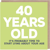 Paper Plane birthday card 40 years old - British product