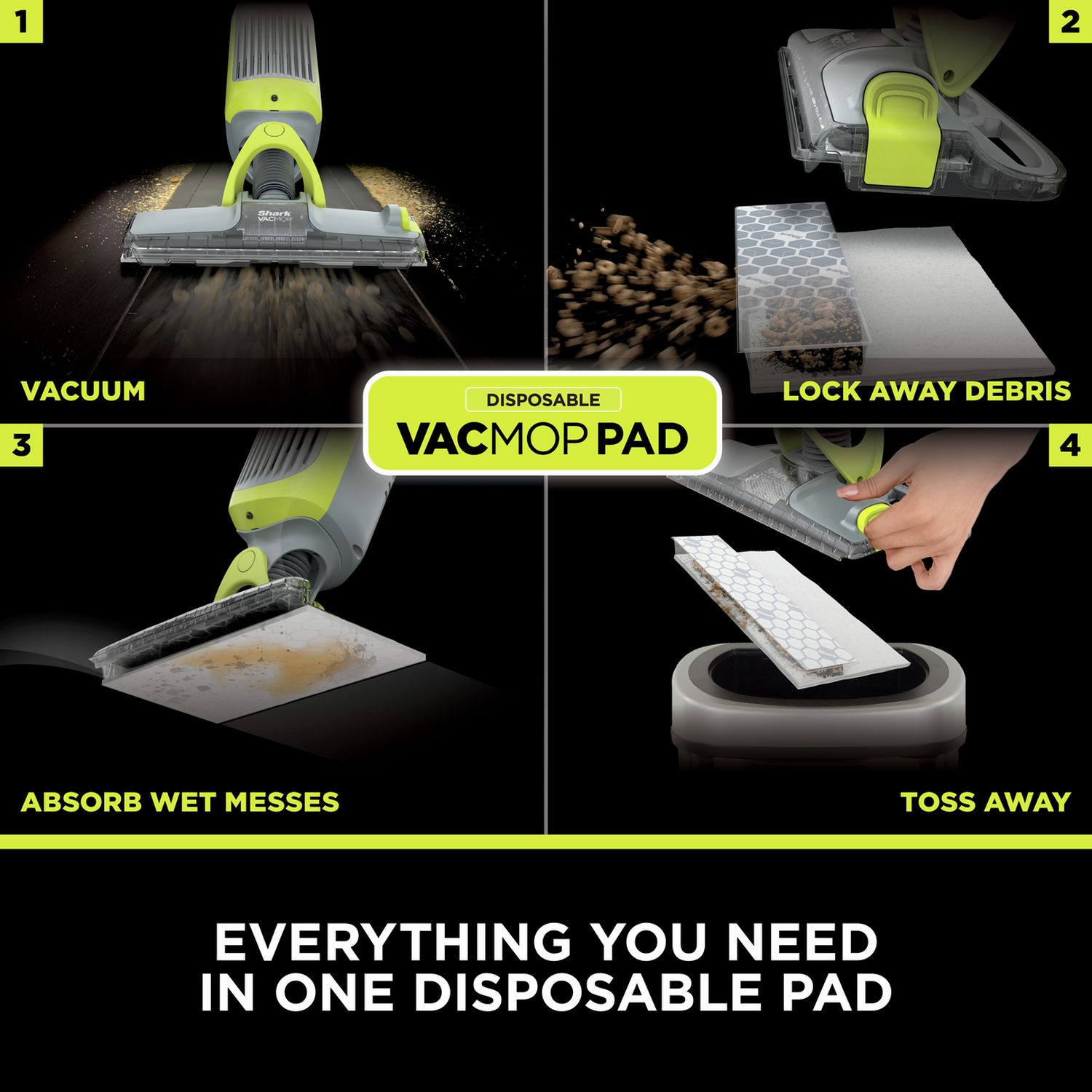 Shark VacMop 16 disposable hard floor pad refills - British product