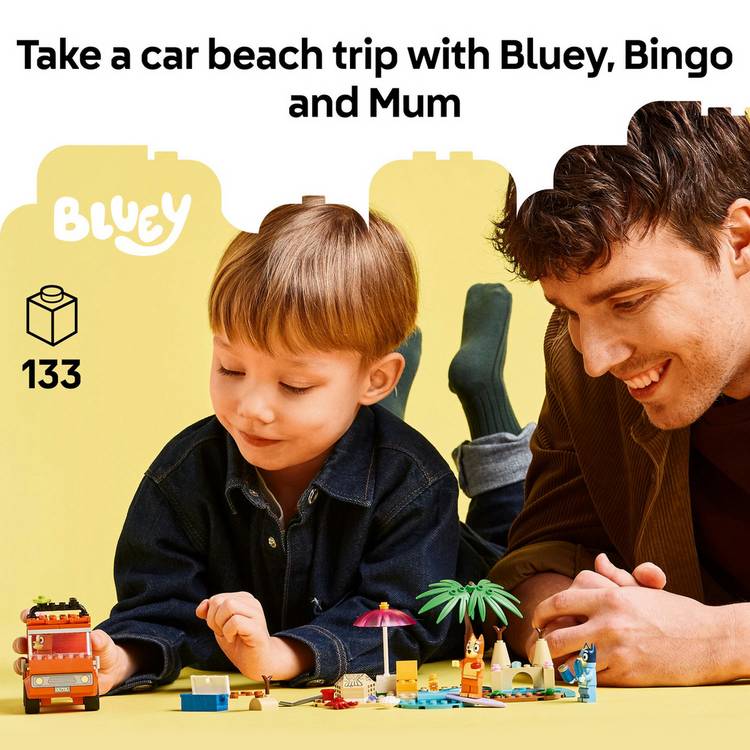 LEGO Bluey beach car toy set 133 pieces - British product