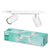 Philips Idris metal bathroom spotlight in white, imported from the UK